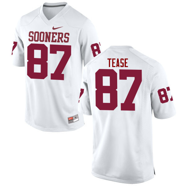 Men Oklahoma Sooners #87 Myles Tease College Football Jerseys Game-White - Click Image to Close